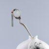 hollow nephrite jade flower shape s925 sterling silver tassel hairpin, hair stick