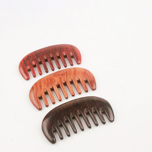 small smooth wood comb, hair comb, wide teeth massage comb