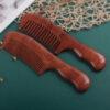 simple smooth red sandalwood comb