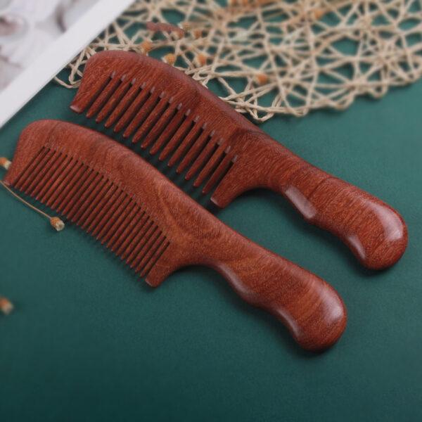 simple smooth red sandalwood comb