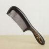 fine golden flower pattern wood comb, with long handle comb