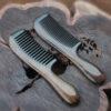 fine Black Horn and Chacate Preto wood comb, with handle comb