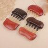 fine crafted smooth wood and horn scalp massage comb