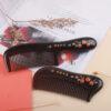 fine colorful painting persimmon black wood comb, no handle comb