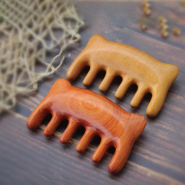 fine crafted smooth wood massage comb, no handle comb