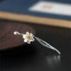 nice lotus flower shape s925 sterling silver brooch