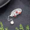 nice hollow oval bell lily shape s925 sterling silver tassel brooch