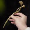 nice ginkgo leaf shapewood hairpin, hair stick