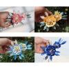 nice hollow silk flowers multi pronged hairpin, hair fork