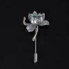 Lotus flower shape s925 sterling silver brooch