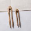 simple two pronged Guaiac wood hairpin, hair fork