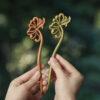 nice chrysanthemum shape wood hairpin, hair stick