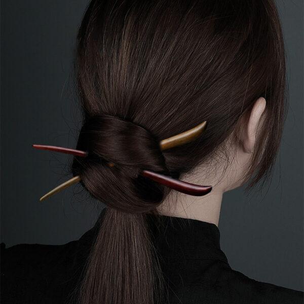 simple smooth wood hairpin, hair stick