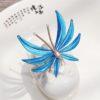 nice blue butterfly shape two prong silk hairpin, hair fork