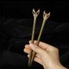 nice hollow flower shape wood hairpin, hair stick