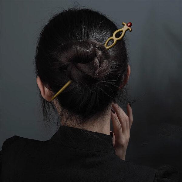 nice multi flower shape wood hairpin, hair stick