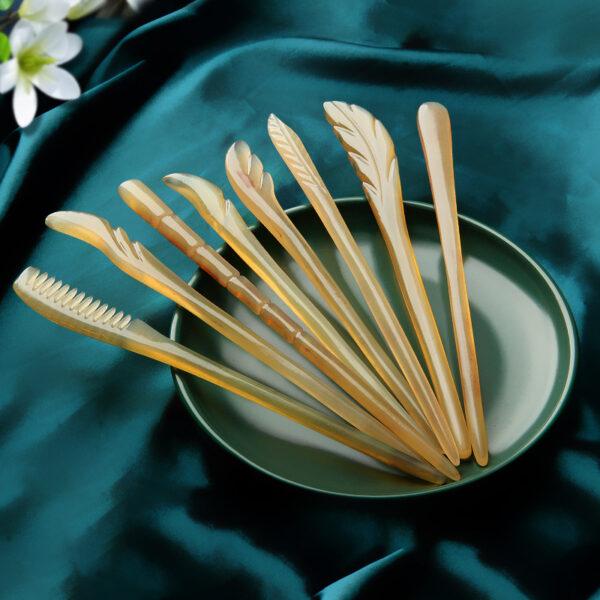 flower shape white horn hairpin, hair stick