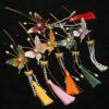 nice colorful velvet butterfly shape long tassel hairpin, hair stick