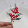 nice flowers shape two prongs silk hairpin, hair fork