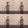 nice flower shape peach wood hairpin