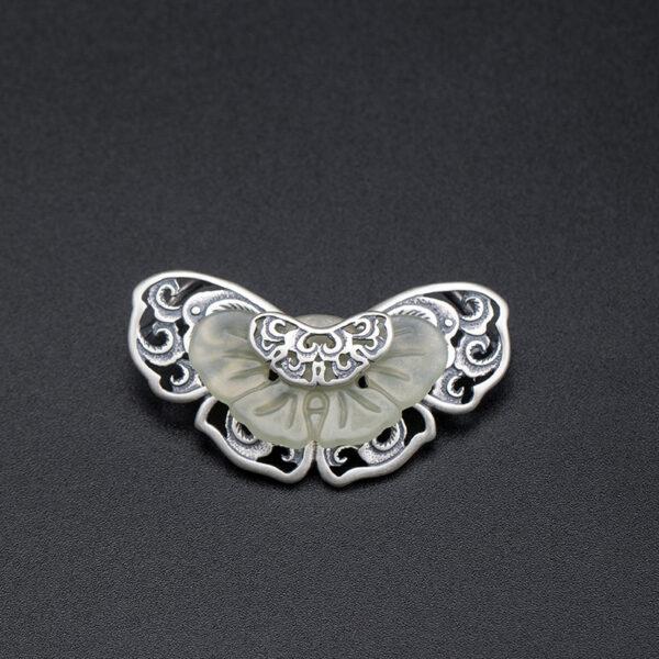 nice hollow flower pattern butterfly shape s925 sterling silver brooch, silver pin