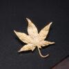 nice golden maple leaf shape s925 sterling silver brooch, silver pin