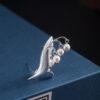 nice bell lily flower shape s925 sterling silver brooch, silver pin