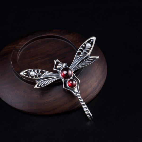 nice dragonfly shape s925 sterling silver brooch, silver pin