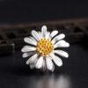 nice daisy flower shape s925 sterling silver brooch