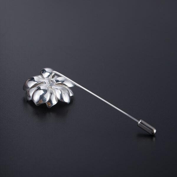 nice lotus flower shape s925 sterling silver brooch - Image 2