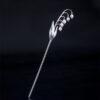 Bell lily flower branch shape s925 sterling silver pearl tassel hairpin, hair stick