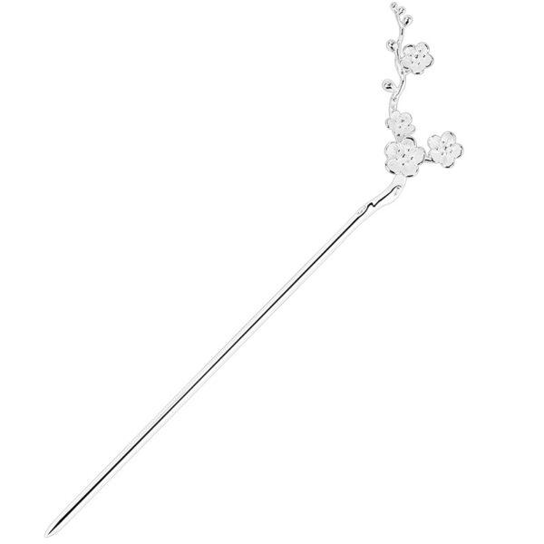 plum flowers branch shape s925 sterling silver hairpin, hair stick - Image 9